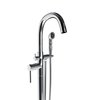 Castello Usa Neptune Freestanding Chrome Gooseneck Tub Filler Faucet with Breeze Handle CB-F04-CR-J0806